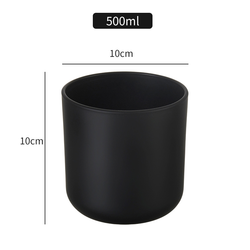 Vaso de vela de vidrio mate esmerilado simple decoración del dormitorio con taza de cera de incienso perfumes transparentes caseros botellas vacías de incienso