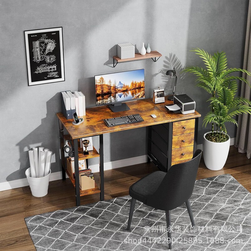 Executive Metal Furniture Black Computer Office Desk with Drawers and Shelves Executive Metal Furniture Black Computer Office Desk with Drawers and Shelves