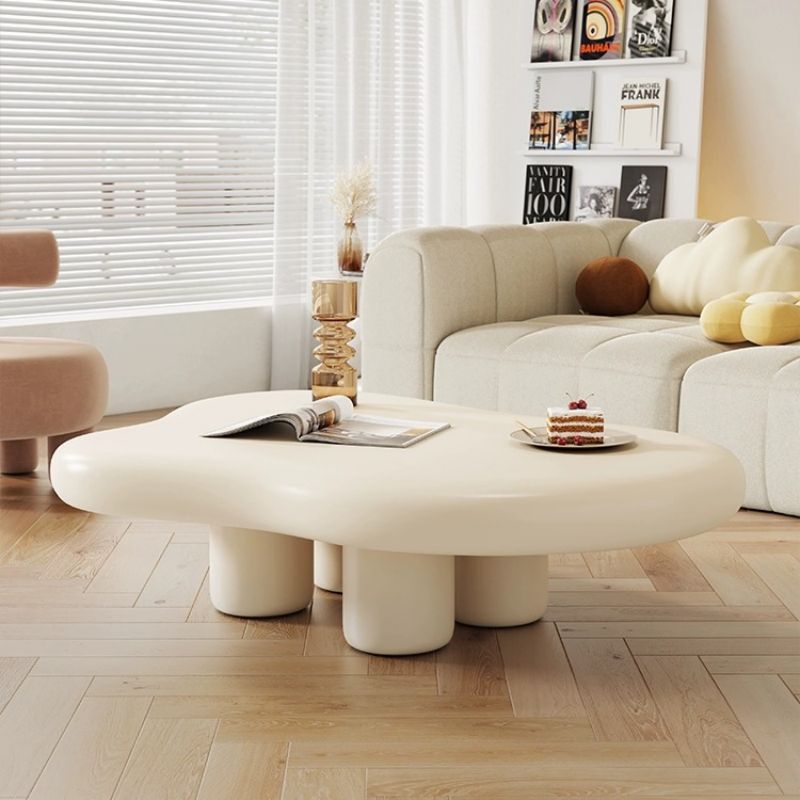 Crema italiana silenciosa fengyunduo mesa de café nórdico hogar sala de estar simple moderno pequeño apartamento en forma de mesa de té