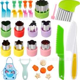 亚马逊热卖25件套不锈钢饼干模具儿童DIY烘焙工具卡通印花水果切