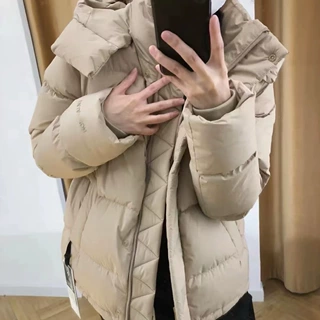 高品质LU同款五格羽绒服泡芙收腰可拆卸连帽羽绒服宽松休闲面包服