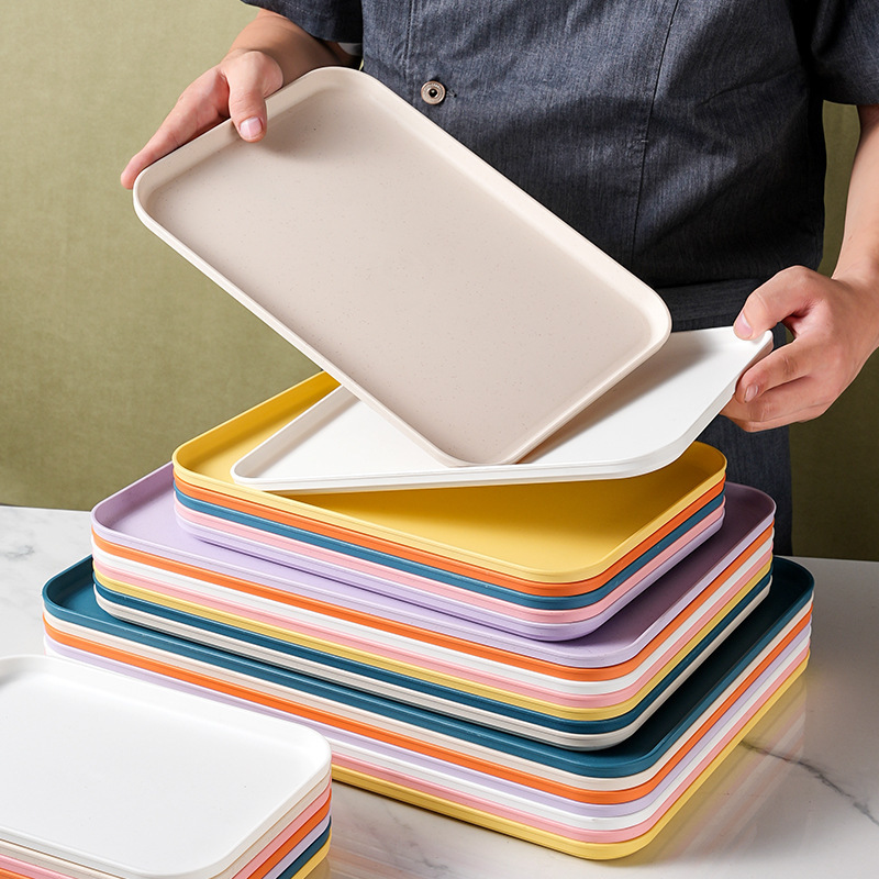 Cross-border Plastic PP Tray Dining Room Hotel Tray Fruit Snacks Fruit Tray Kindergarten Dinner Tray Collectable Tray