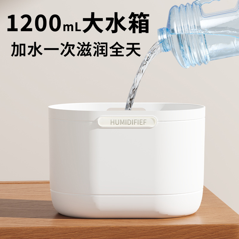 可定制logo新款加湿器三口大喷雾USB小型卧室家用桌面空气加湿|undefined
