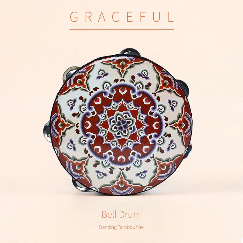 Производственный барабан Дуньхуан, реквизит для выступлений в древнем стиле, ручной барабан, музыкальный инструмент Orff, 6-дюймовый 7-дюймовый 8-дюймовый маленький бубен для детского танца