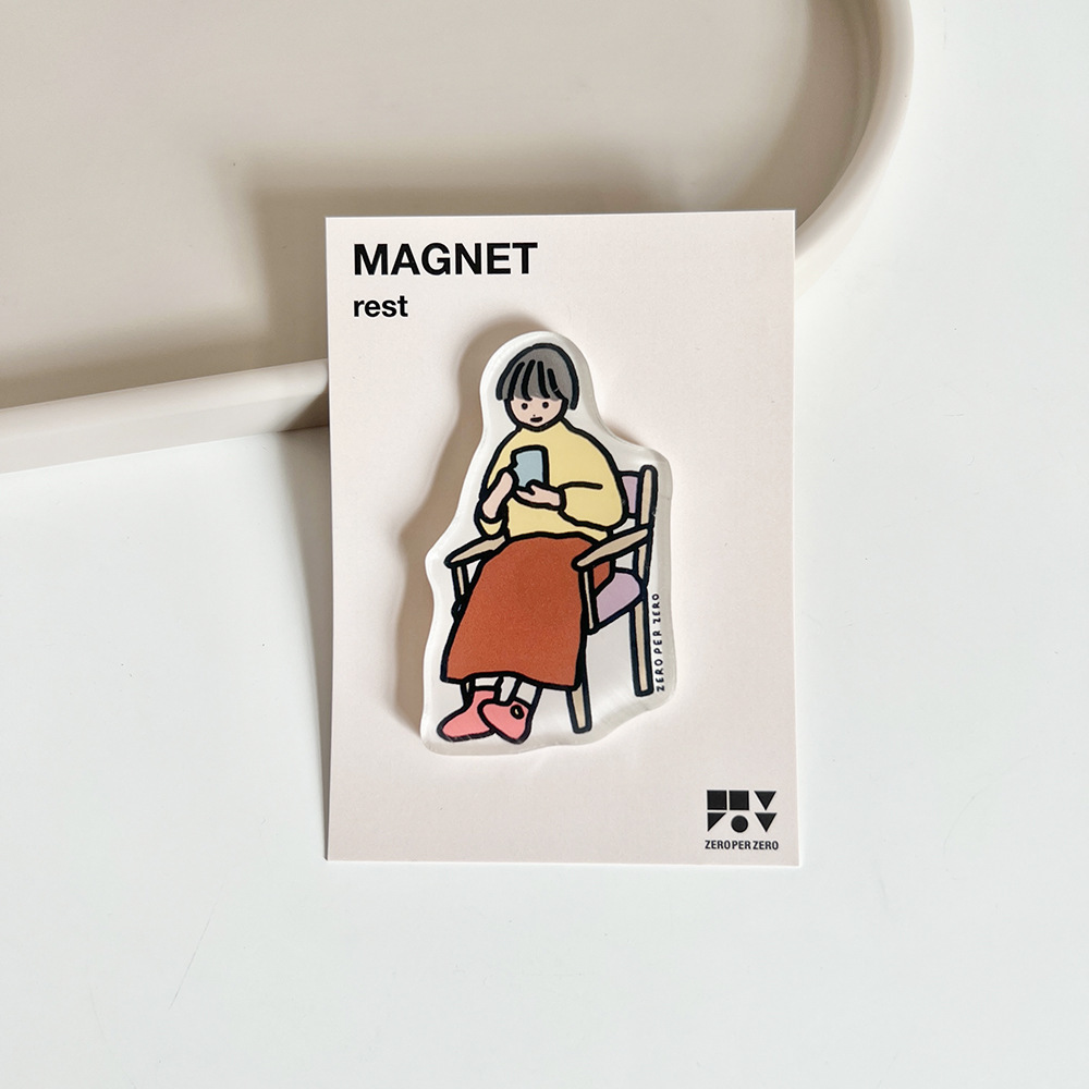 Corea del Sur zeroperzero familia ilustración de padres e hijos pegatinas de refrigerador acrílico imán magnético pegatinas de fotos