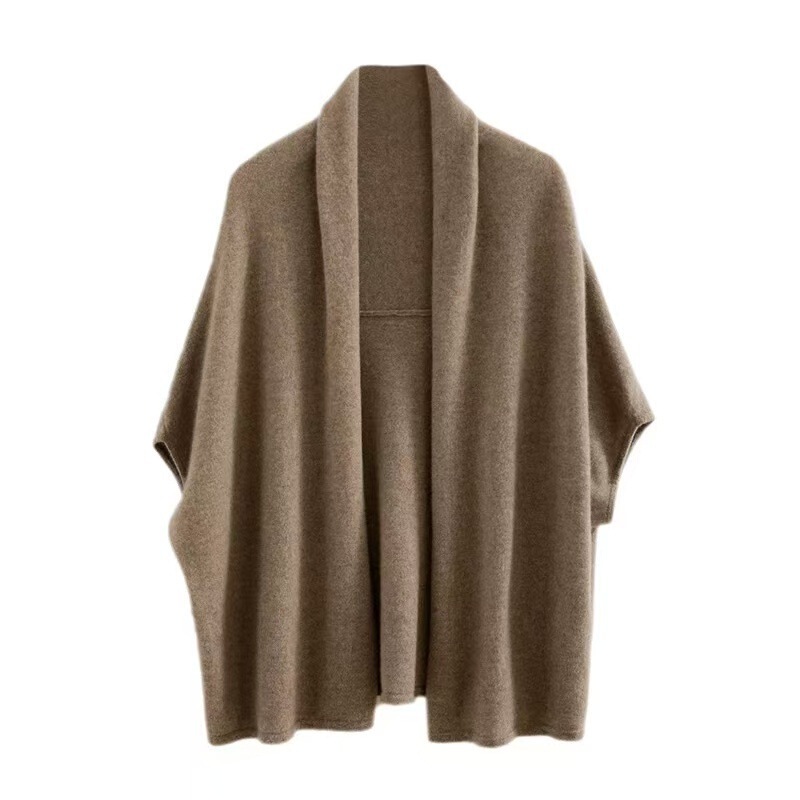 100% Pure Wool Seven-Needle Thickened Shawl Cape for Women, Open-Neck Outerwear, Warm and Skin-Friendly Batwing Sweater, New Autumn and Winter Style 100% Pure Wool Seven-Needle Thickened Shawl Cape for Women, Open-Neck Outerwear, Warm and Skin-Friendly Batwing Sweater, New Autumn and Winter Style