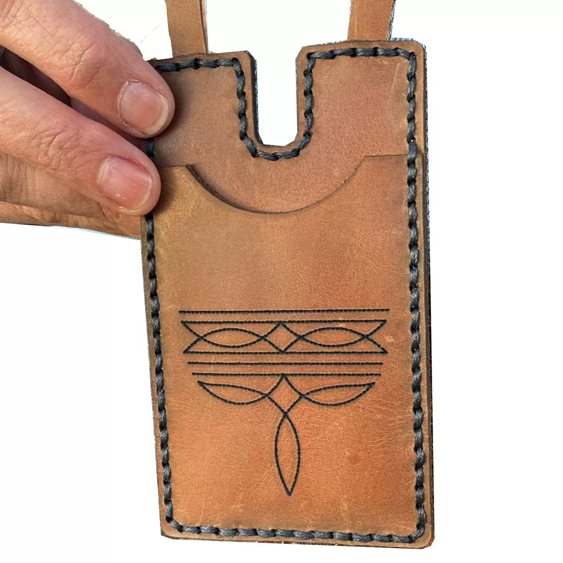跨境新款Western Boot Wallet with Snap Strap西部靴子钱包皮革