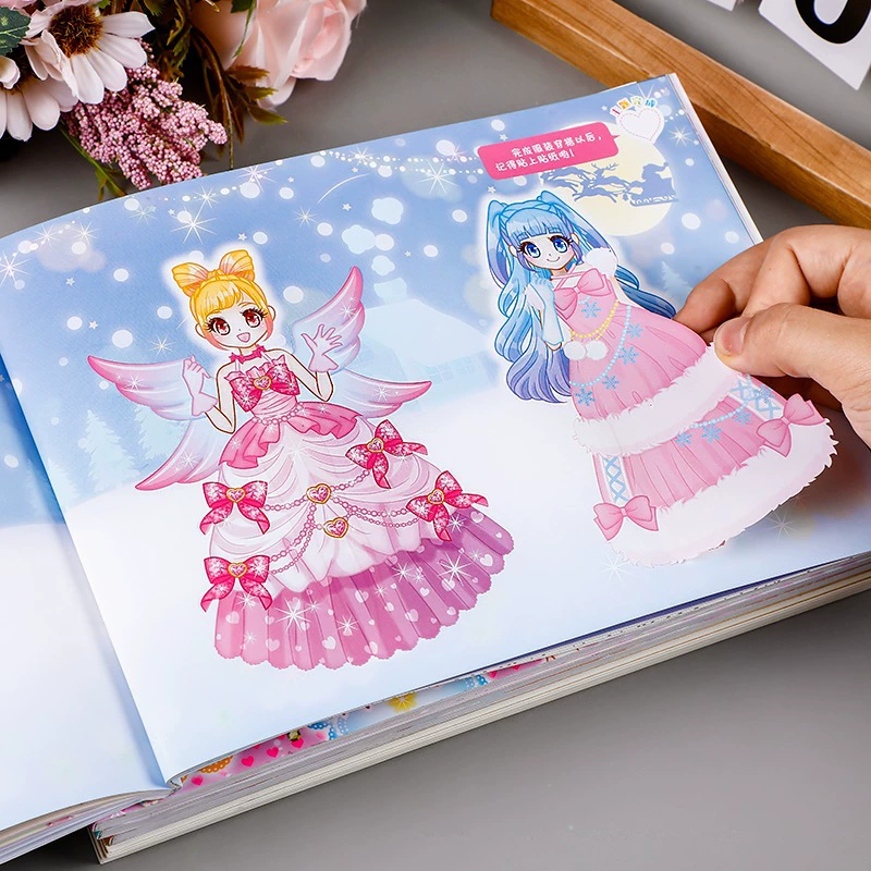 Книга с наклейками для принцессы для переодевания, наклейка, игрушка, 3-6 лет, полный комплект