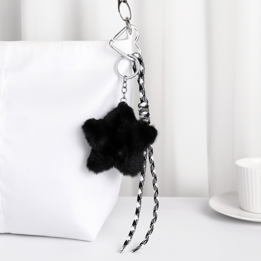 18g Weight Bag Charms Bag Accessories Type Heart Clasp Closure Clasp Closure Type 1 Piece Quantity Daily Occasion Plush Material Unisex Festival Star Pattern Cute Style 1 Piece Plush Star Heart Clasp Closure Bag Charms 8
