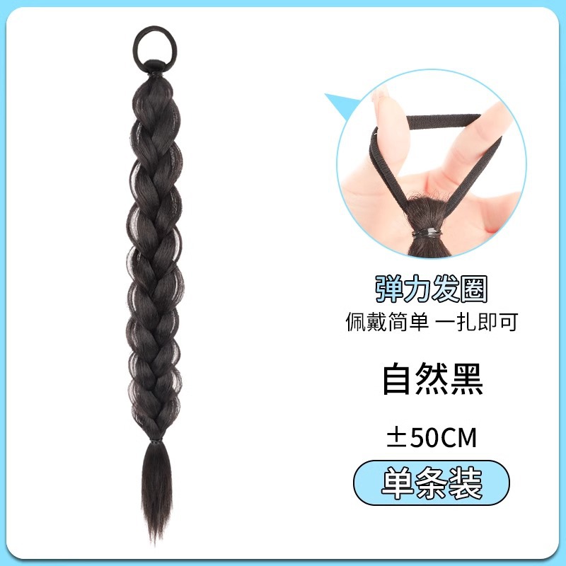 Pelucina trenzada mujer alta cola de caballo nuevo estilo chino dulce trenzado natural trenzada larga trenzada de boxeo doble caballo trenzado pelucina