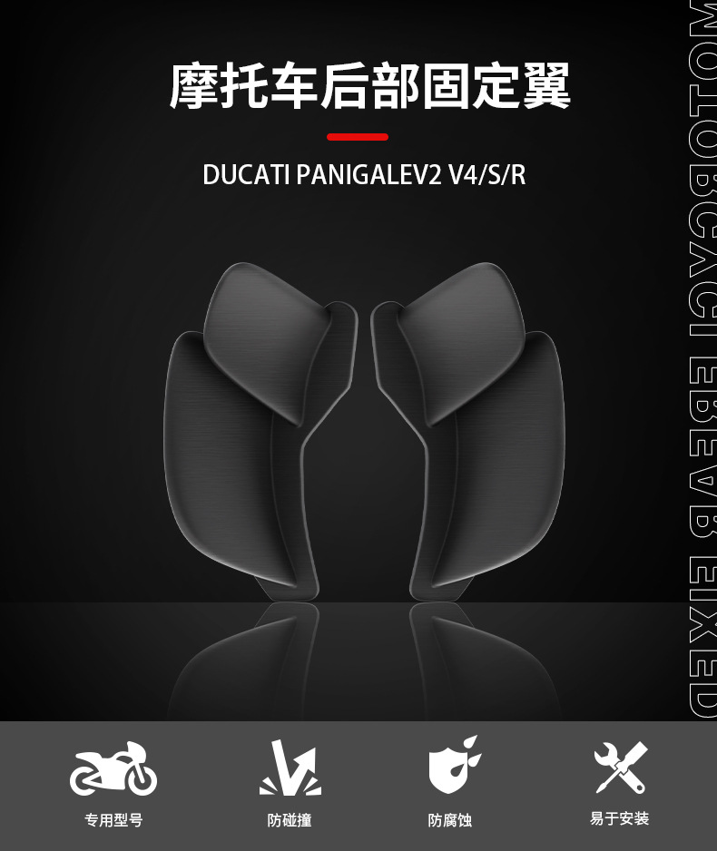 Suitable for Ducati Panigale Streetfighter Rear Wing V2 V4 V4S/R Modified Fixed Wing 2018-2024