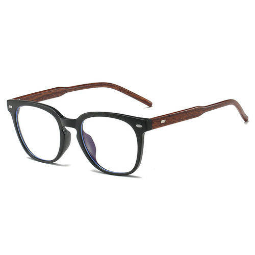 New men's TR90 glasses, anti-blue light wood grain glasses frame, high-end, fashionable and versatile, literary retro glasses frame for women