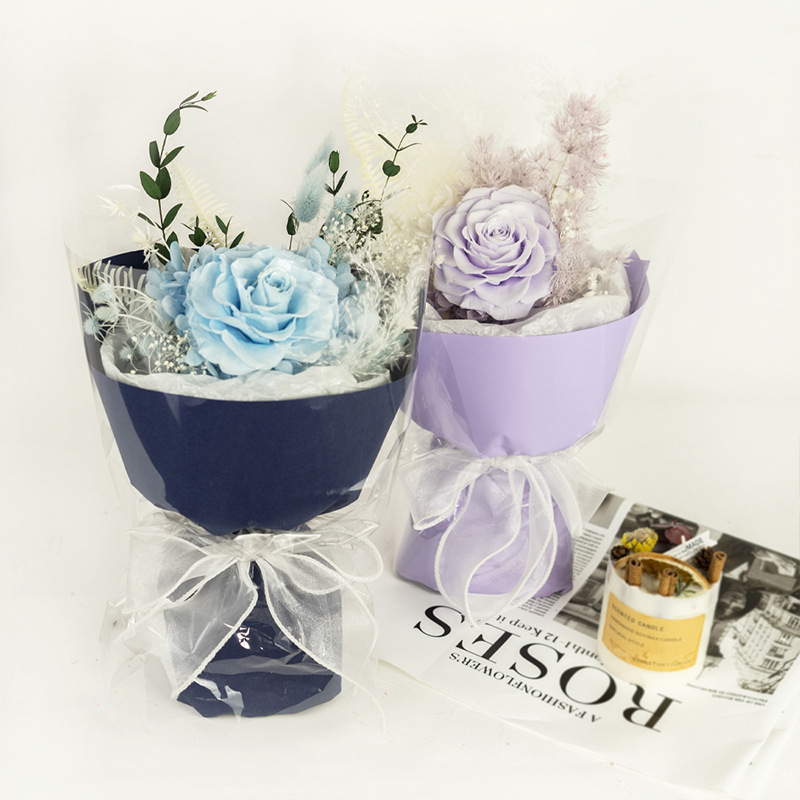 Ramo de rosas eternas de Yunnan, producto terminado, decoración, regalo de San Valentín para novia, regalo de flores reales, ramo eterno creativo