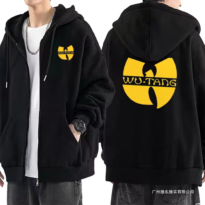 Hip-Hop Annacimes 90 Wu Clan T-Tangs Graphic Sweatshirt Men's and Women's Punk Zipper Jacket