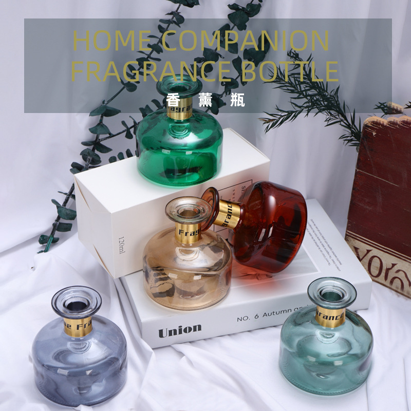Botella de aromaterapia de vidrio sin fuego botella vacía botella de ratán botella decorativa coche-montado perfume extendido 300ml botella de vidrio botella de incienso