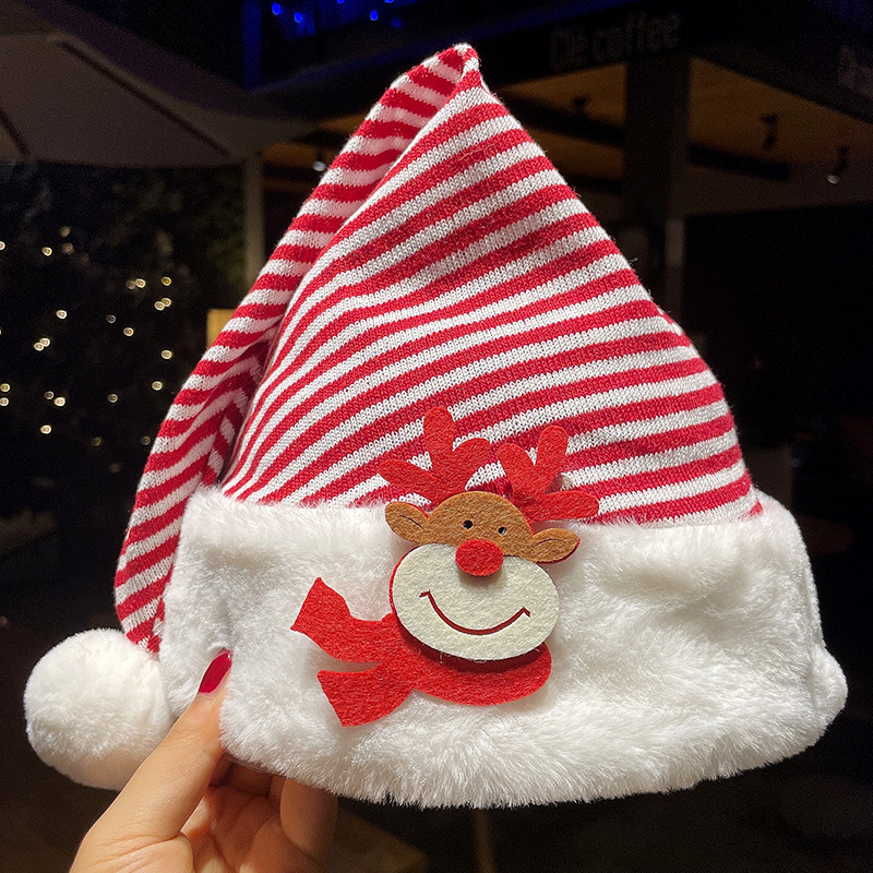 Cappello da Babbo Natale per ragazze Cappello decorativo in peluche Cappello creativo da Babbo Natale con corna di cervo Cappello per bambini adulti Vestito_voghion.com