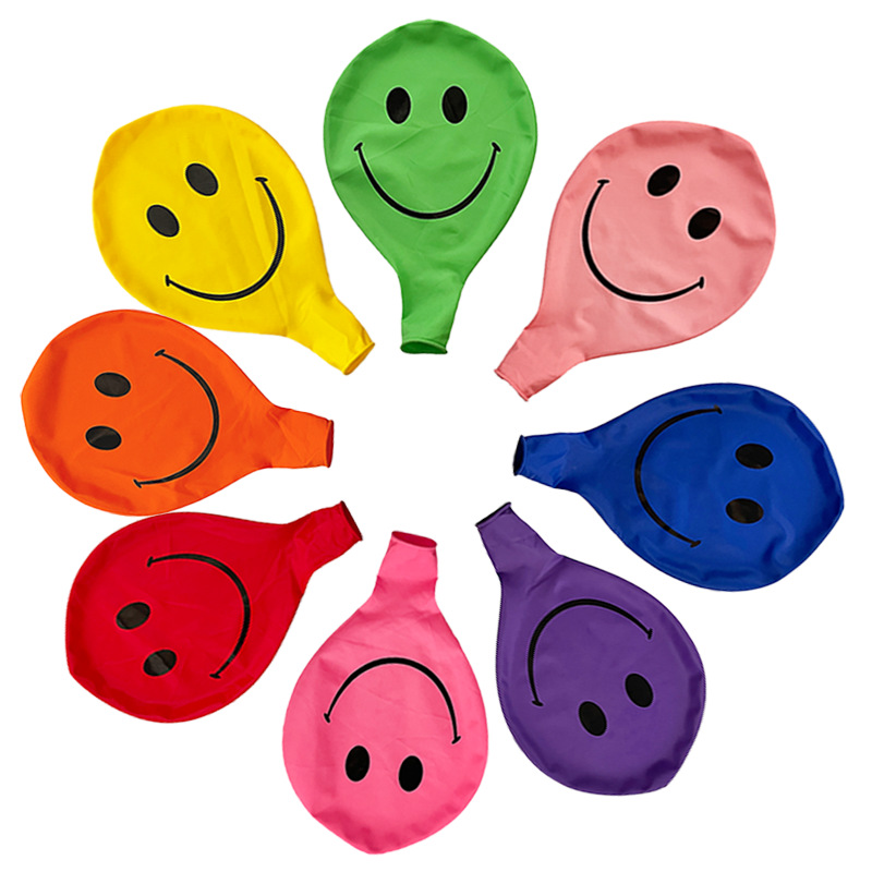 Globo de látex impresa de 36 pulgadas de belleza, decoración del mercado nocturno, diseño sonriente