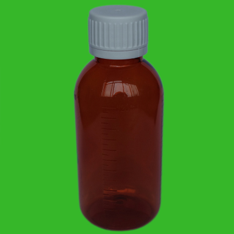 120ml毫升瓶子 PET带刻度药瓶 茶色糖浆瓶 食品级口服液体塑料瓶
