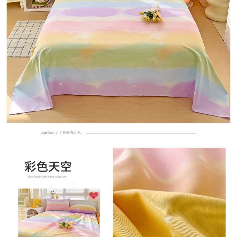 Sábana de algodón de dibujos animados pieza individual 100 sábana de algodón dormitorio para niños funda de almohada de cama individual traje de tres piezas 2025 nuevo