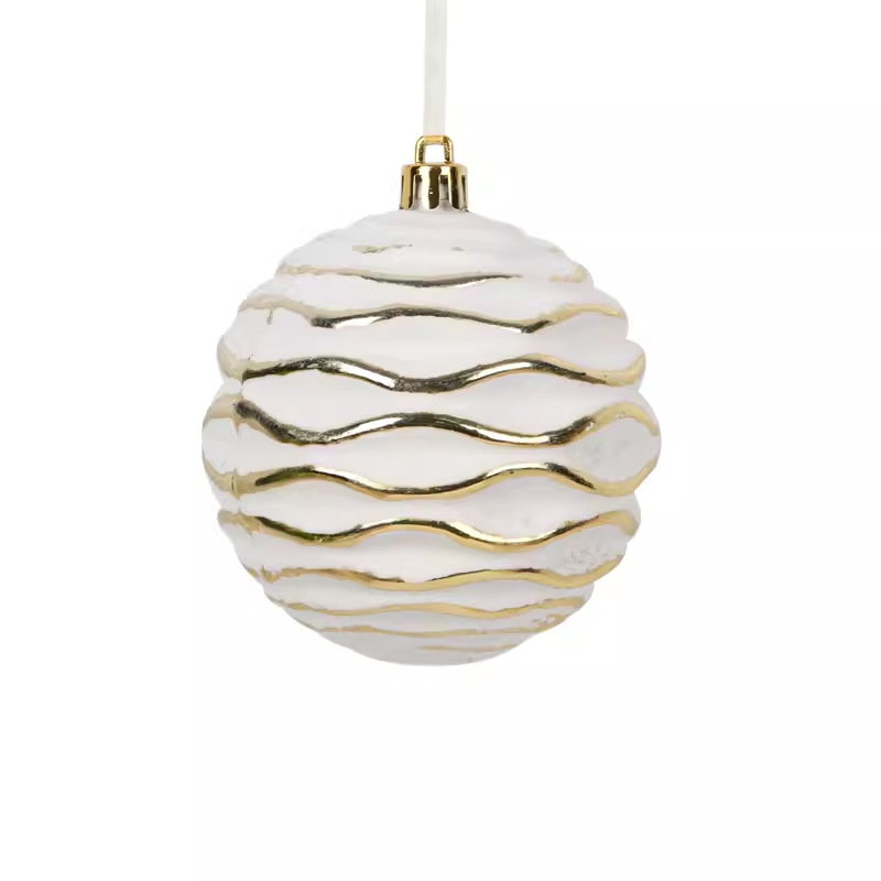 Decoración de Navidad 8CM colgante de bola de Navidad de plástico en el hogar tienda ventana de vestir árbol de Navidad colgante bola