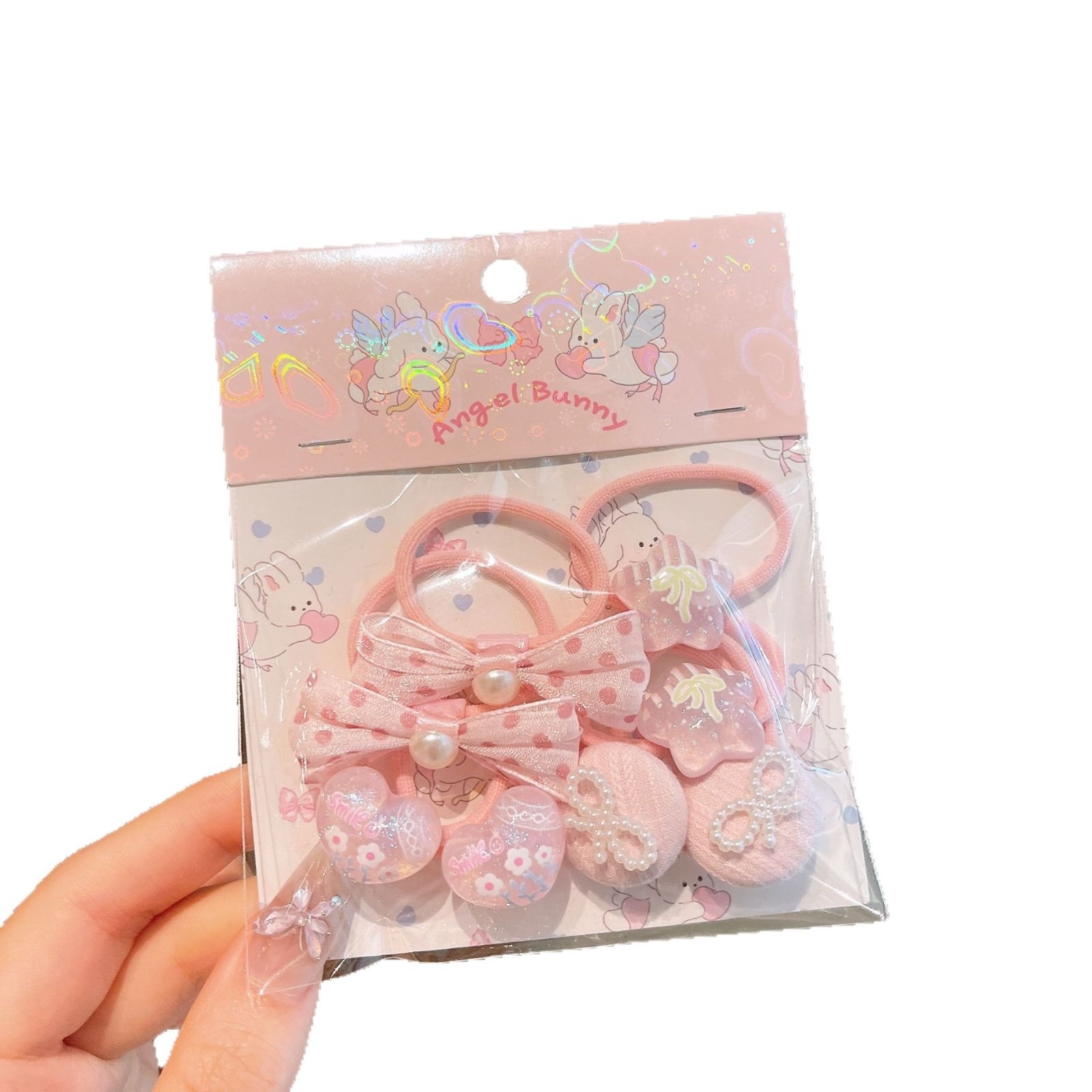 Anillo de pelo de pulgar de dibujos animados para niños, cabello para bebés, cabello para bebés, banda de pelo de alta elasticidad coreana