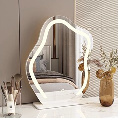 Yunduo 化粧鏡 ライト付き デスクトップ ドレッシングテーブル メインベッドルーム デスクトップ ライト 高級 LED インターネットセレブ ハイエンド スマートミラー L