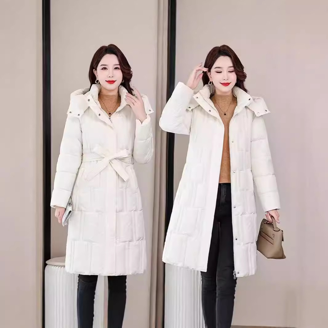 Nuevo tipo de cintura larga y corta extraíble sombrero de algodón ropa de mujer invierno estilo coreano suelto delgado chaqueta con capuzas a prueba de frío gruesa chaqueta