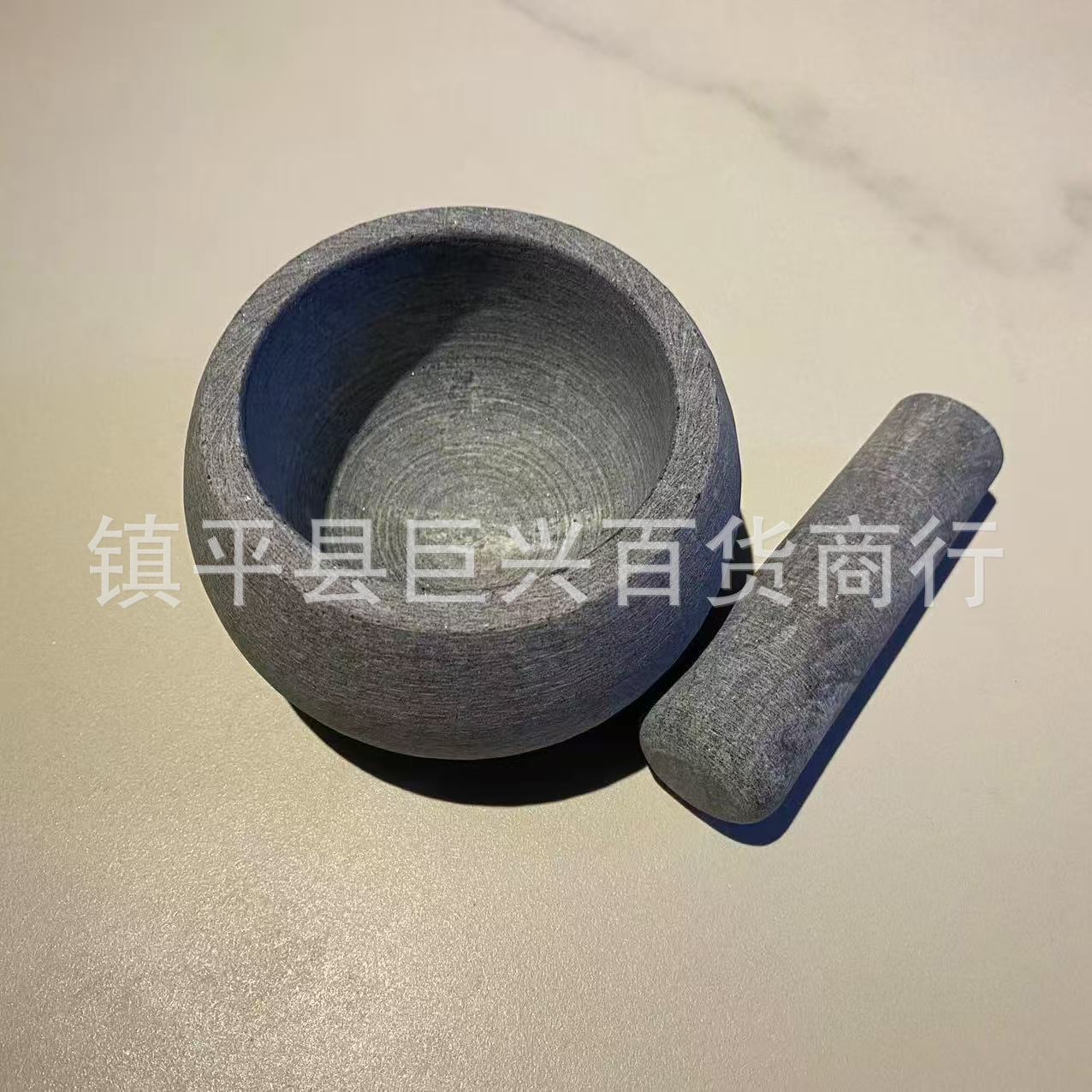 Stone Garlic Mortar with Pestle, Manual Traditional Garlic Mincer, Grinding Mortar for Home Kitchen, Herbal Medicine Crusher, Stone Grinding Jar