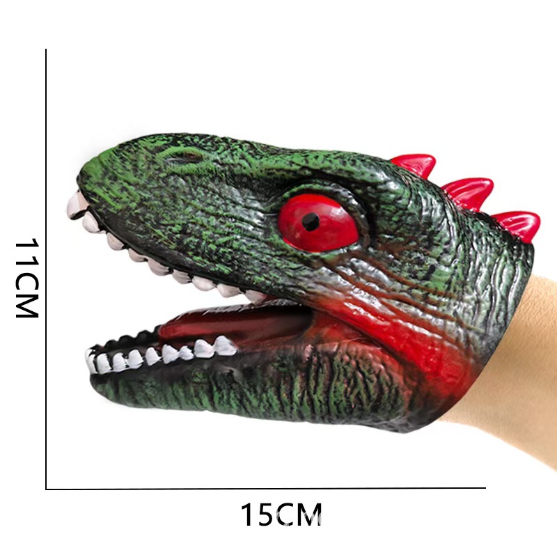 Guantes de títeres de mano de dinosaurio, goma blanda, tiranosaurio, triceratops, simulación de tiburón, modelo animal, puesto, brazo de tiburón, juguete transfronterizo