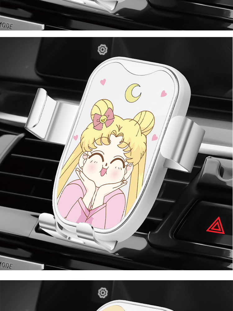 Car mobile phone bracket car cute air outlet instrument panel gravity fixed navigation car anti-shake universal bracket