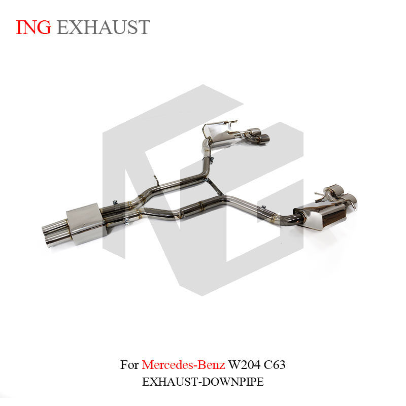 Cat-back exhaust stainless steel pipe for Mercedes-Benz C63 W204 with valve muffler