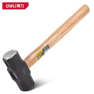 Deli Wooden Handle Octagonal Hammer Hammer Masonry Hammer Hammer Head Heavy Duty Large Wall Building Demolition Wall Multi-function Coronated Hammer
