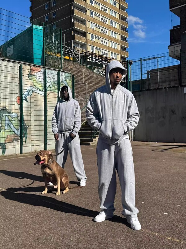 美式印花hiphop嘻哈街舞连帽卫衣外套男宽松运动套装直筒卫裤|undefined