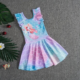 3-8 years old girl swimsuit children princess one-piece cute mermaid baby kindergarten professional swimming skirt