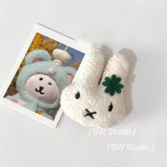 幸运四叶草Miffy米菲兔胸针毛绒包包挂饰可爱卡通公仔玩偶胸针