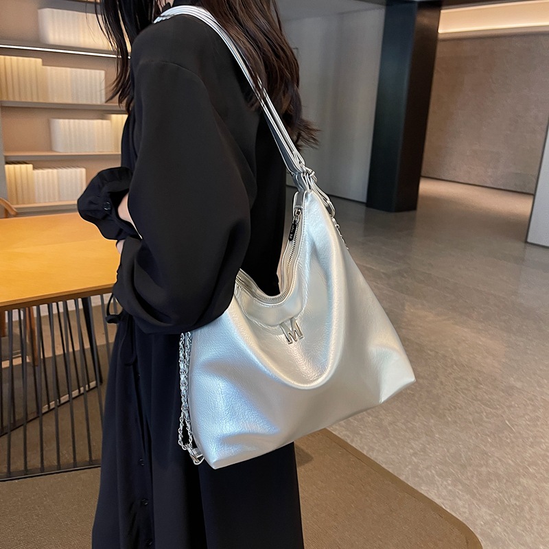 Korean Style Textured Soft Leather Commuter Tote Bag For Women, Large Capacity Backpack, Trendy Versatile Shoulder And Crossbody 2-Way Bag