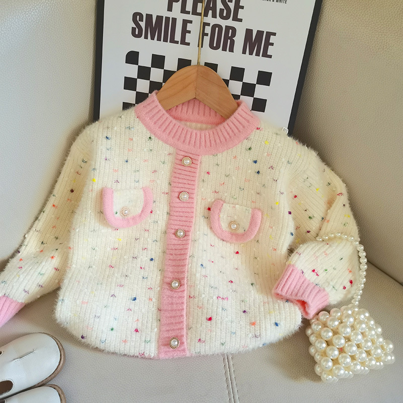 Winter children's knitted velvet woolen sweater