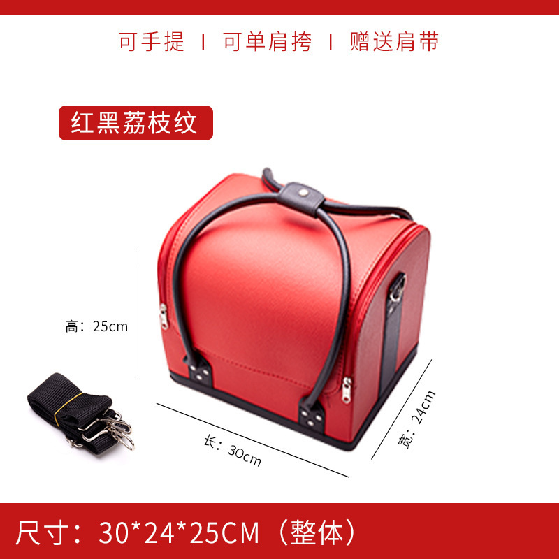 Simple color a juego portátil estilo coreano bolsa de cosméticos bolsa de almacenamiento multi-capa de maquillaje grande artista maquillaje manicura bolsa de tatuaje bolsa