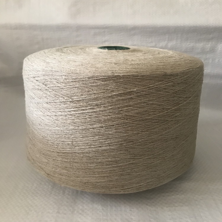 涤纶亚麻混纺纱 30s L85%/T15% 涤麻混纺纱 涤麻竹节纱