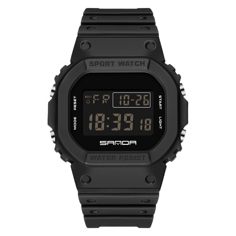 Orologio per bambini Orologio digitale quadrato elegante da uomo, multifunzionale, luminoso al buio, impermeabile, sportivo, per studenti, per uomini che vanno al lavoro_voghion.com