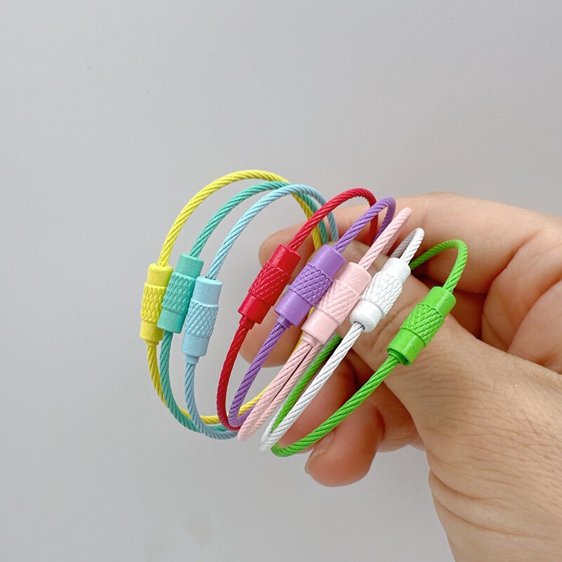 Wire Rope Car Key Ring Keychain DIY Accessories Multifunctional Wire Pendant Creative Colorfulful Wire Lock