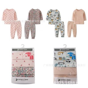 Baby Clothing Carter's Iove New Carter's Iove Manufacturer Spring & Fall Clothing for Men and Women Long-Sleeved T-Shirts + Long-Sleeved Pants 4-Piece Package