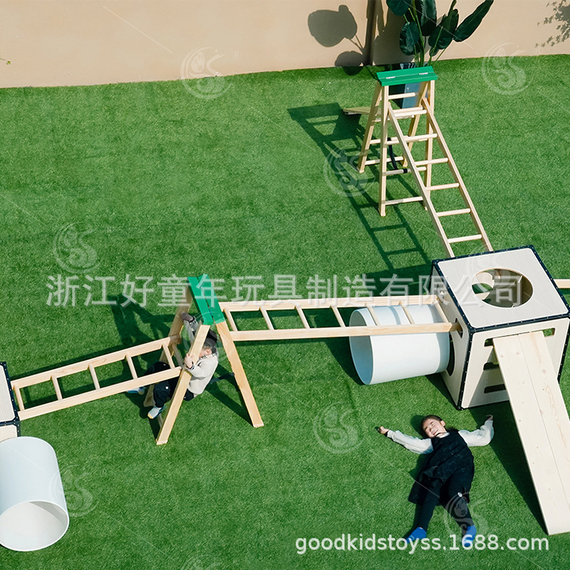 幼儿园安吉游戏户外攀爬架箱子儿童滚筒感统训练运动组合玩具益智-阿里巴巴