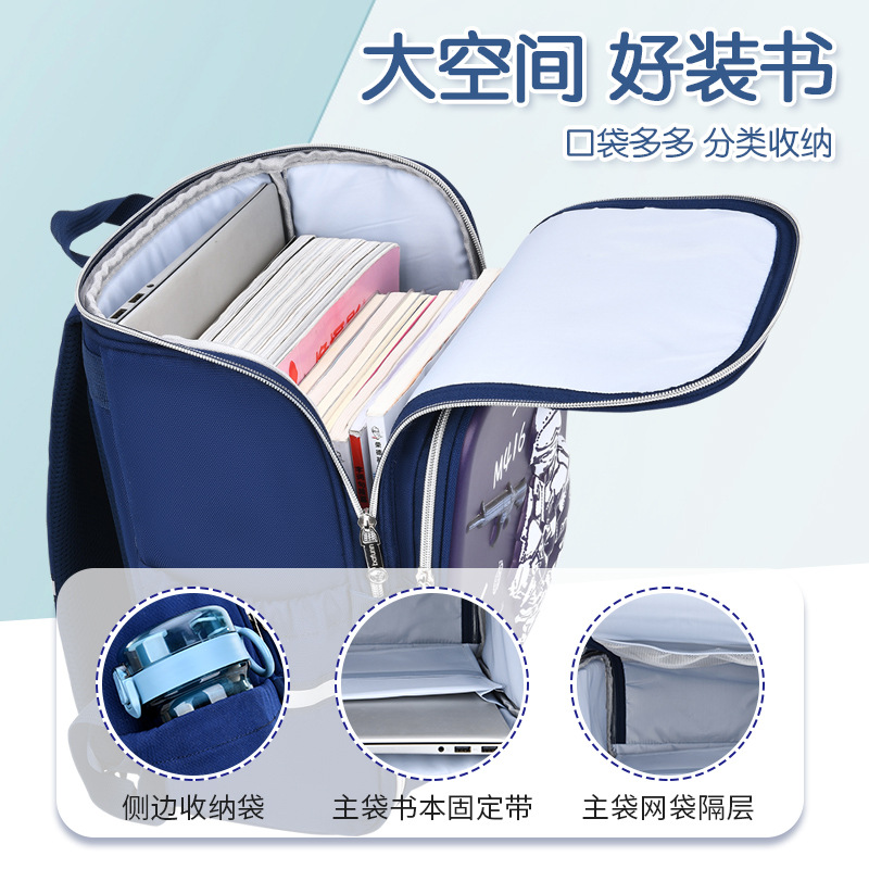 Nueva mochila infantil de dibujos animados 3D para estudiantes de primaria 1234 grados para niños y niñas para reducir la carga de la mochila de hombro ultra ligera