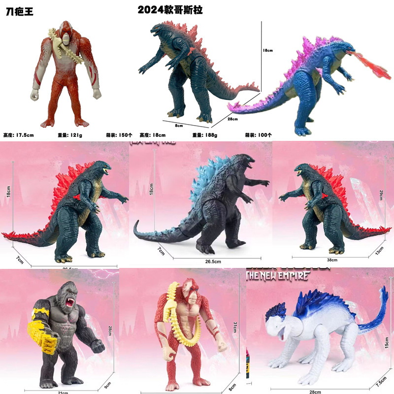 Godzilla Vs. Rise of the Apes Movie Version Scarface Purple Back Godzilla Toy Figure Model Ornament