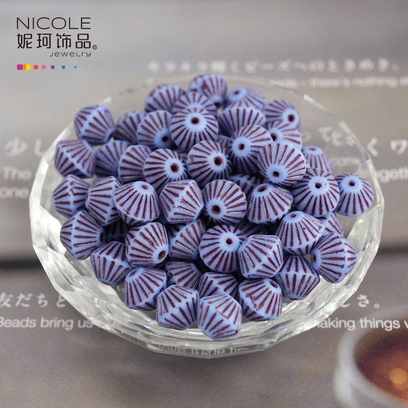 Importado checo Baosha cuentas de linterna de vidrio con cuentas hechas a mano Pulsera de 11mm accesorios de material de bricolaje alrededor de 100 piezas