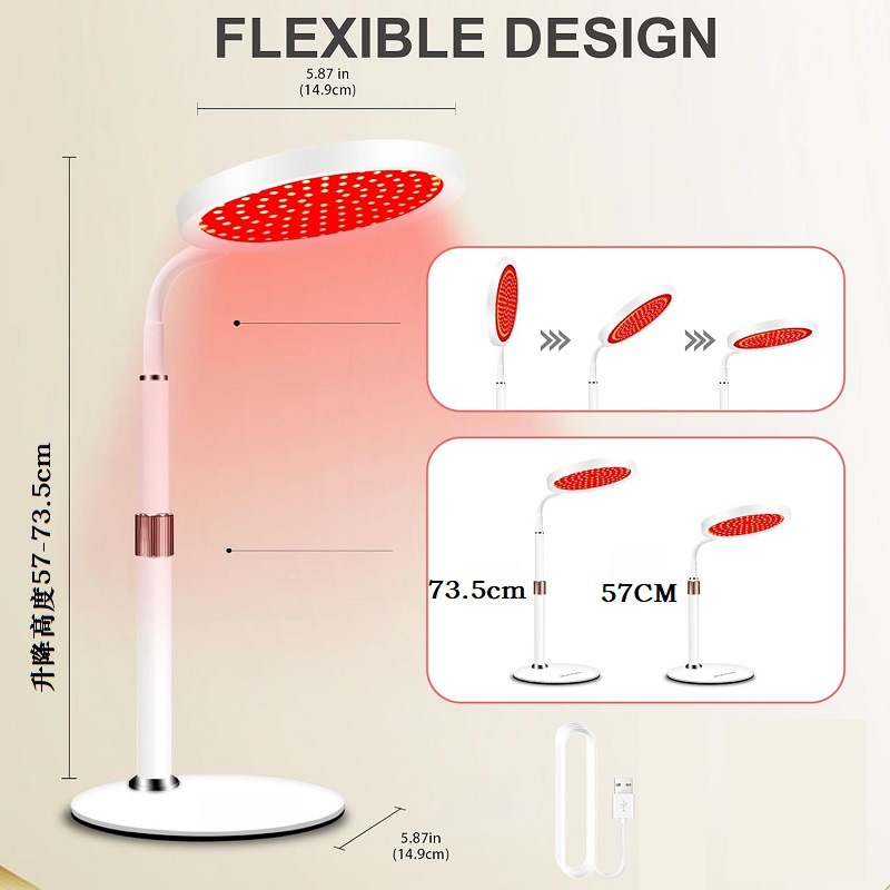 Luz infrarroja roja de 660850nm para rejuvenecimiento de la piel, reparación de belleza, curación, alivio del dolor, lámpara de terapia inteligente temporizada para uso doméstico.