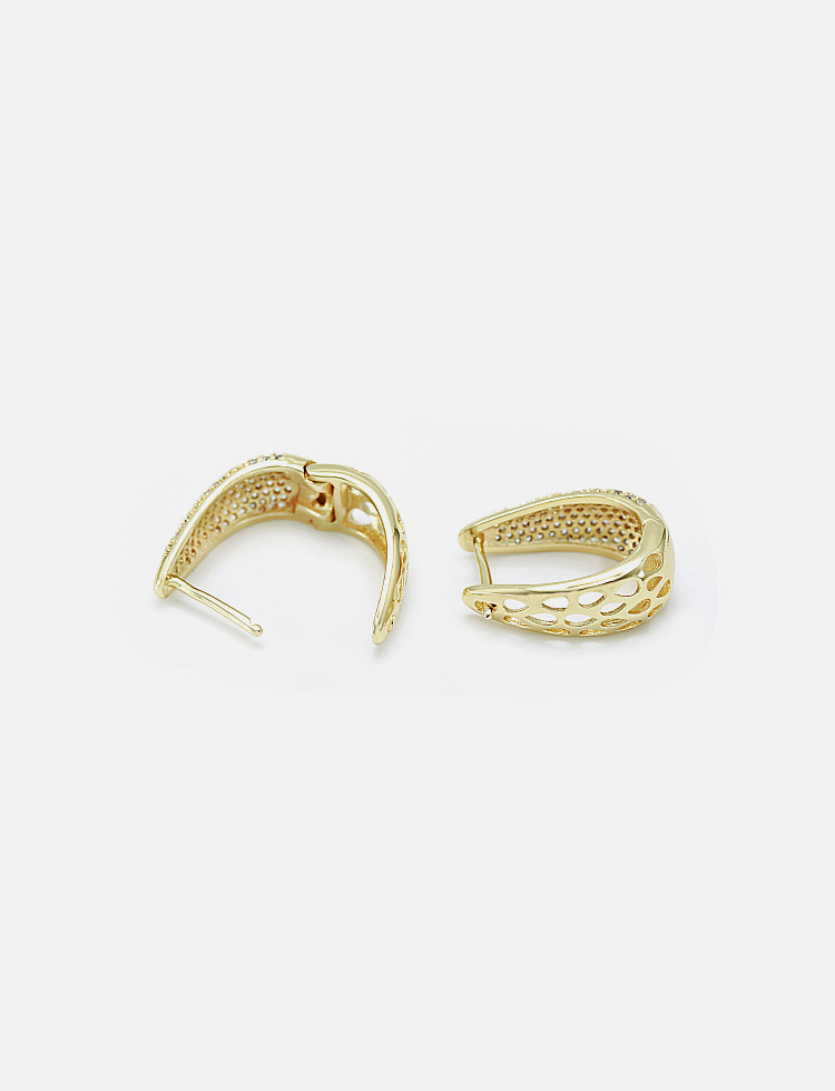 Festival Occasion Copper Material Retro Inlaid Zirconium U-shaped Copper Earrings Wholesale Nihaojewelry