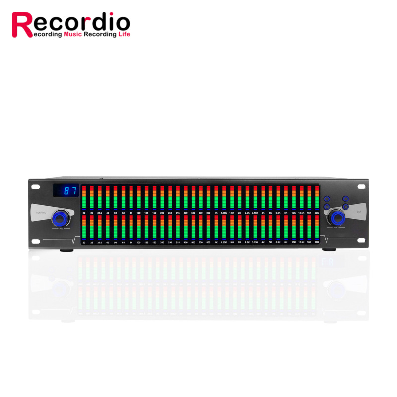 GAX-EQ888 professional electronic digital equalizer double 31 segment digital graphic stereo digital equalizer