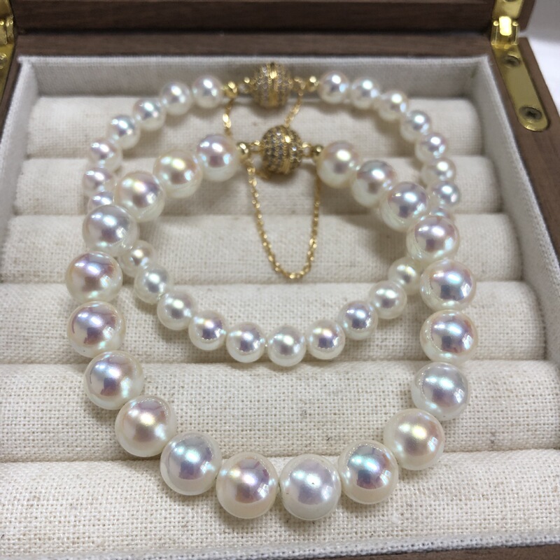Artificial Aurora Sky Girl Akoya Pearl Bracelet Women's Light Luxury High-end Full Diamond Magnetic Buckle Anti-lost Chain Bracelet Artificial Aurora Sky Girl Akoya Pearl Bracelet Women's Light Luxury High-end Full Diamond Magnetic Buckle Anti-lost Chain Bracelet
